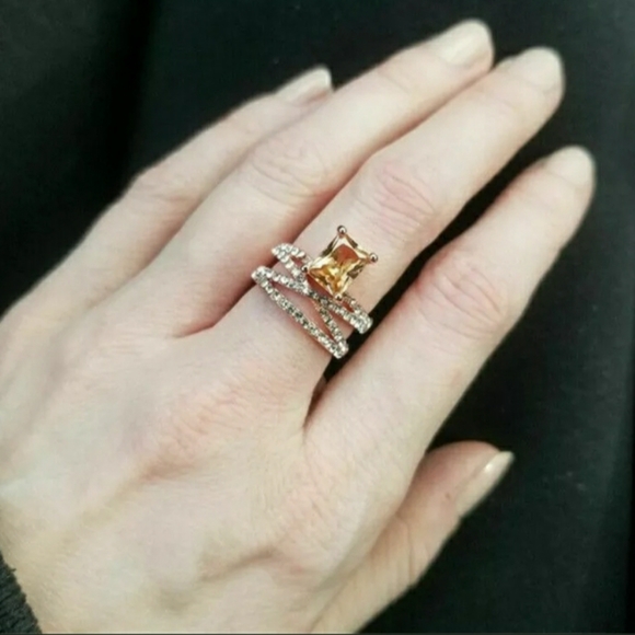 18K Rose Gold Plated Morganite Ring - Picture 3 of 12
